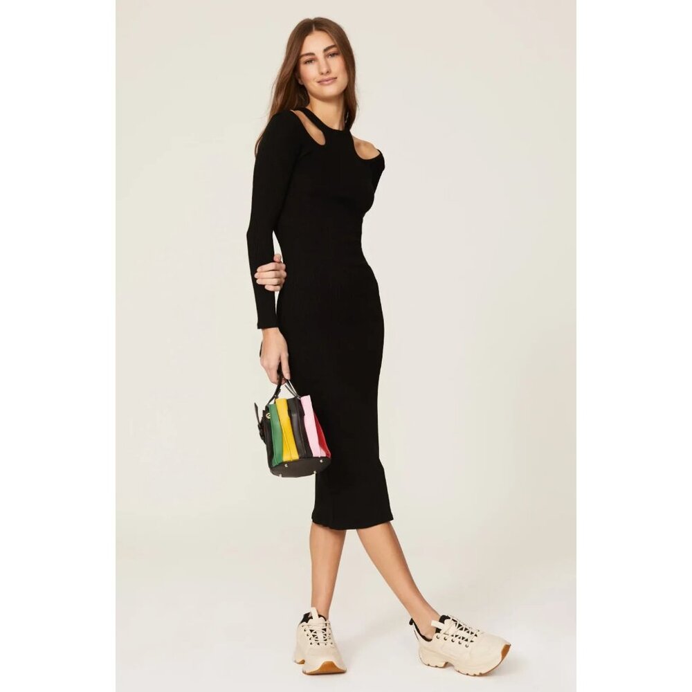 Simon Miller Anz Rib Cutout Bodycon Dress Size S | Designer Women’s Macadamia